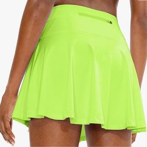 SATINY neon yellow skirt